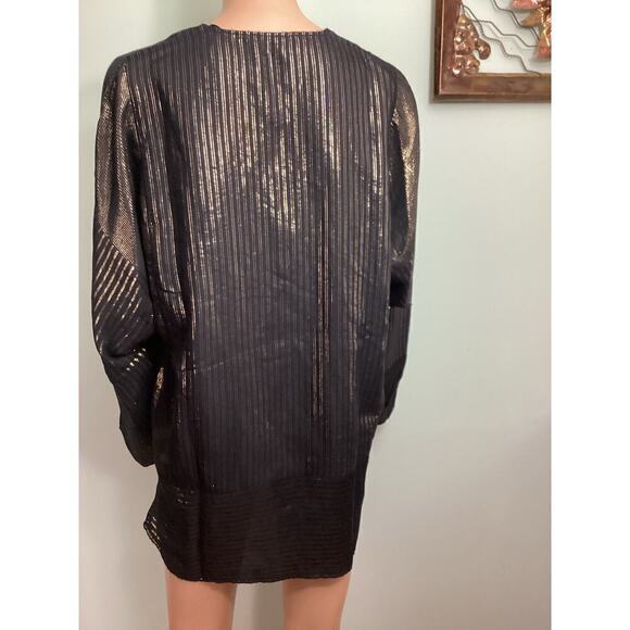 Zara gold stripe V-neck tops women XS - Picture 2 of 3